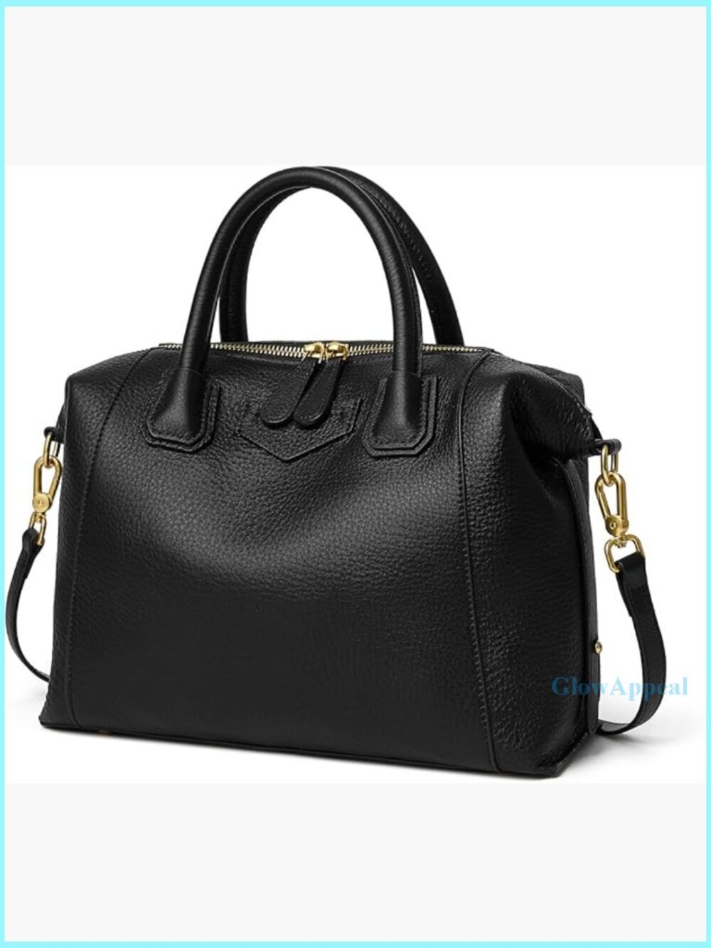 Genuine Leather Satchel Purse with Adjustable Strap, Top Handle Tote Bag